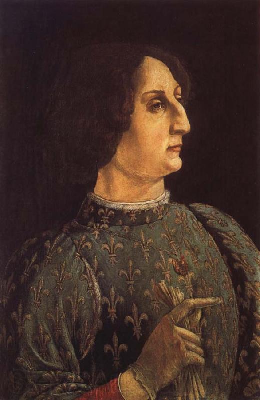 Pollaiuolo, Piero Portrat of Galeas-Maria Sforza Norge oil painting art